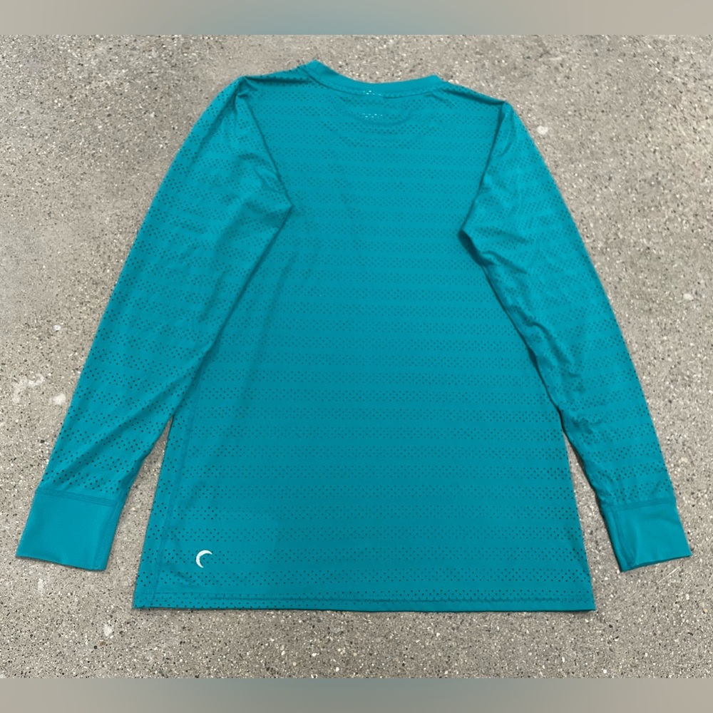 Zyia Active Teal Aqua Chill Long T-RC Sleeve Vented Mesh Top Shirt size Medium - Picture 7 of 8